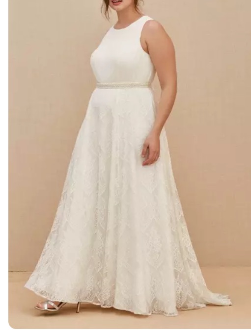 Torrid Ivory Lace Sash Belt Wedding Dress